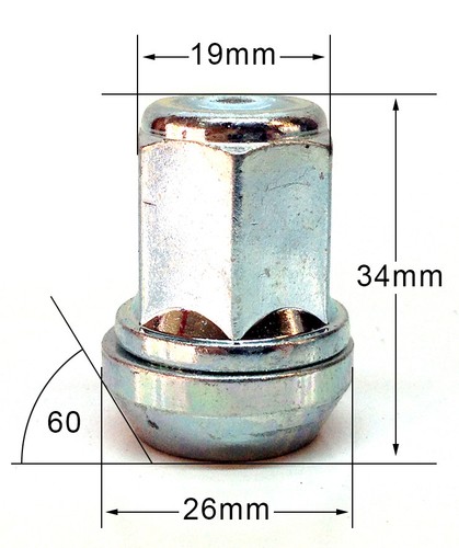 4 x alloy wheel M12 x 1.25 Wobble Wobbly Vari nuts variable PCD Volvo 340 360 - Picture 3 of 6