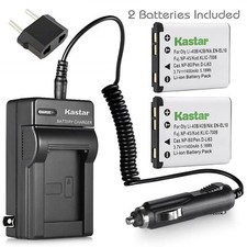 Kastar Battery X2  Charger for Nikon EN-EL10 Coolpix S60 S80 S200 S4000 S5100