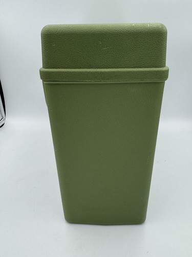 Vintage 70s Green Plastic File Box Case Retro MCM Avocado Office Storage - Picture 6 of 13