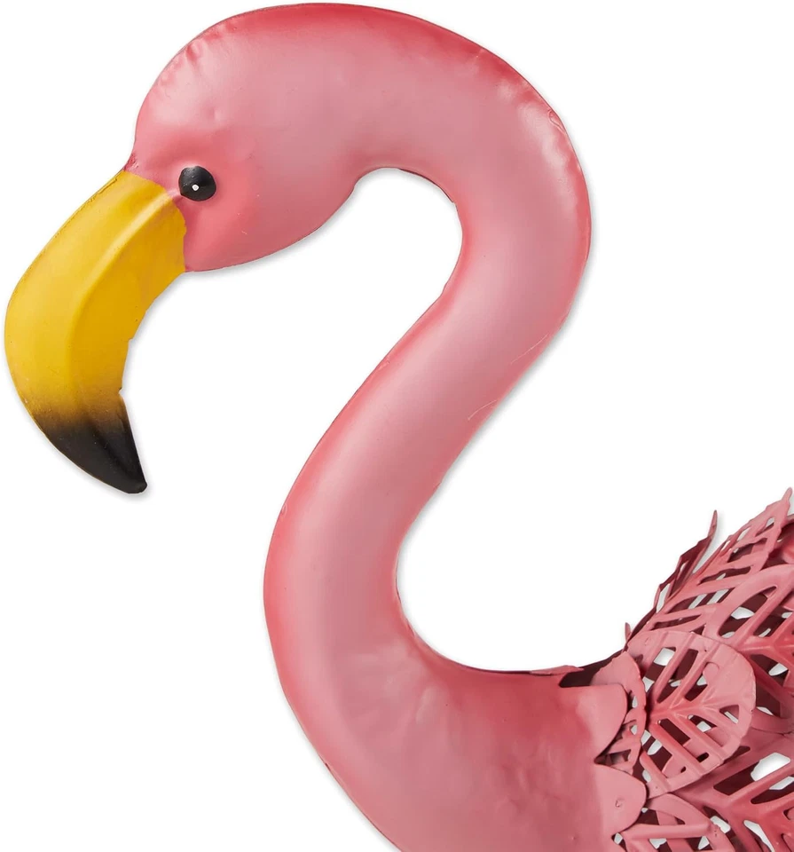 Durable Iron Outdoor Décor Flamingo Solar Garden Stake, 18.5X7X27, Leaning - Image 4 of 4