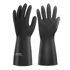 Black Thick Rubber Cleaning Gloves - 2 Pairs of Extra-Large, Reusable, Non-Sl