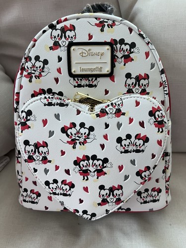 EXCLUSIVE Loungefly Disney Mickey and Minnie Mouse Heart AOP Mini-Backpack 2024