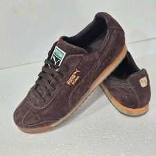 ZAPATOS/ZAPATOS PUMA ROMA PARA HOMBRE TALLA 13 MARRÓN NARANJA GAMUZA CON CORDONES