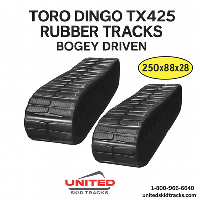 #ad Toro Dingo Rubber Tracks TX425 Butterfly Tread 250x88x28 SOLD AS PAIR Wide Track $949.95