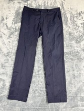 Lauren Ralph Lauren Mens Navy Blue Total Comfort Dress Pants 34W X 32L