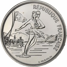 [#1276101] France, 100 Francs, 1992 Olympics, Albertville, Figure skating, 1989,