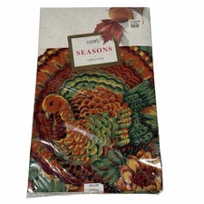 Bardwil Autumn Hill Tablecloth 60x120 Oblong Thanksgiving Turkey Harvest Fall