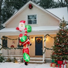 8ft Hanging Santas Christmas Inflatable