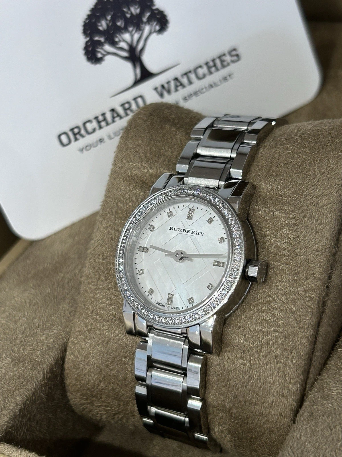 Orologio Donna Diamante Burberry Quadrante MOP