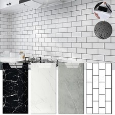 Self-Adhesive Tile Marble PVC Cladding Wall Panels for Kitchen Bathroom 100Packs