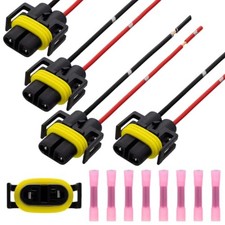 H11 H9 H8 880 881 Wiring Harness Pigtail Sockets, Tinned Copper  Teflon Wire,