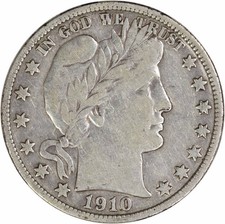 1910-S Barber Silver Half Dollar VF Uncertified #136