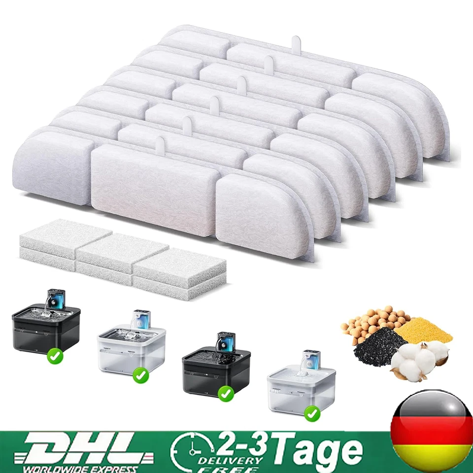 18+18 Filter Für DownyPaws DPWFP6 Katzenbrunnen Kabellos Ersatzfilter