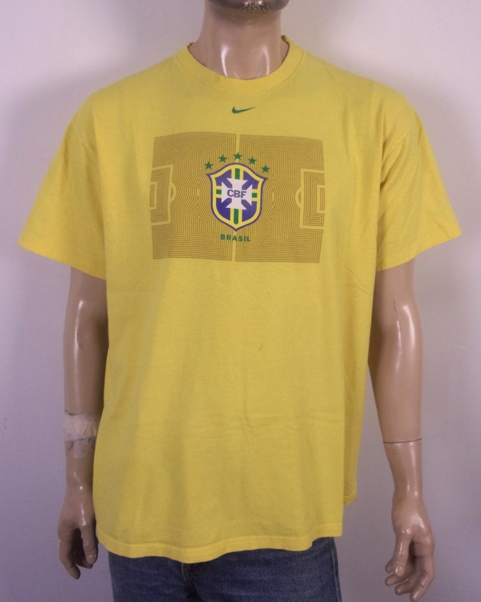 vintage 90s 00s Y2K Nike Brasil CBF Soccer T-Shirt Brazil Center