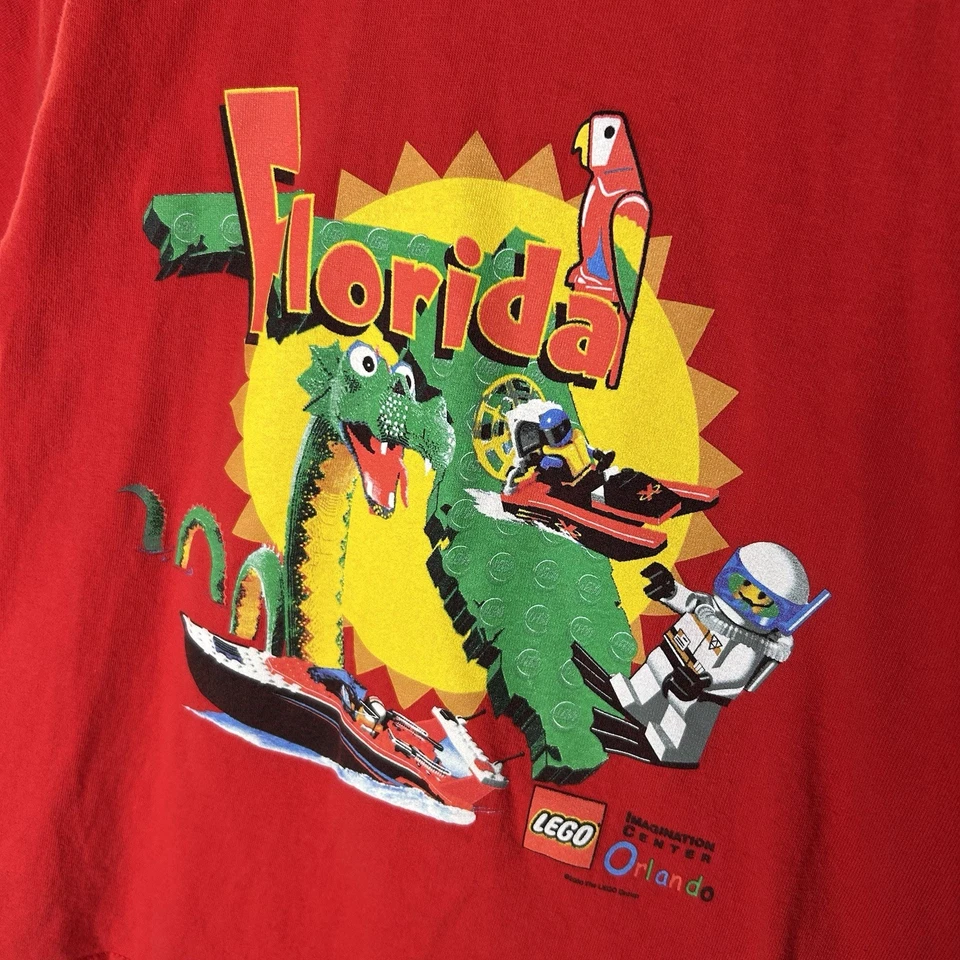 Vintage 1999 Legoland Imagination Center Orlando Florida Red T-Shirt Youth Small - Image 4 of 4