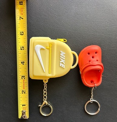 Nike Backpack Yellow Keychain & Orange Crocs Shoe Keychain Set
