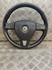 2007 SKODA OCTAVIA MK2 1Z 2.0 TDI 3 SPOKE LEATHER STEERING WHEEL BLACK 1Z0419091