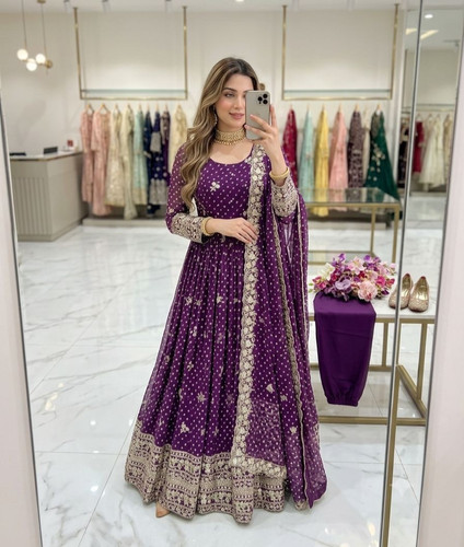 Gown Indian Bollywood Salwar Designer Kameez Pakistani Dress Party Wear Suit