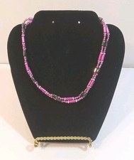 Magnetic Hematite Beaded Necklace Bracelet Anklet Purple Silver Black 34" Inch