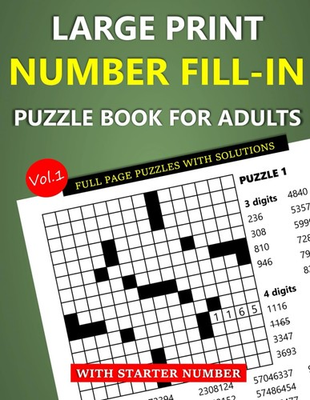 #ad Large Print Number Fill In Puzzle Book for Adults with Starter Number: Full Page $18.92