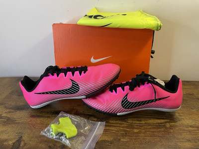 NEW Nike Track Shoes Mens Size 9.5 Pink Black Zoom Rival M Running AH1020-602