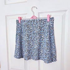 Vintage Clé Paris Blue Floral Print Mini Skirt Size S Made in USA