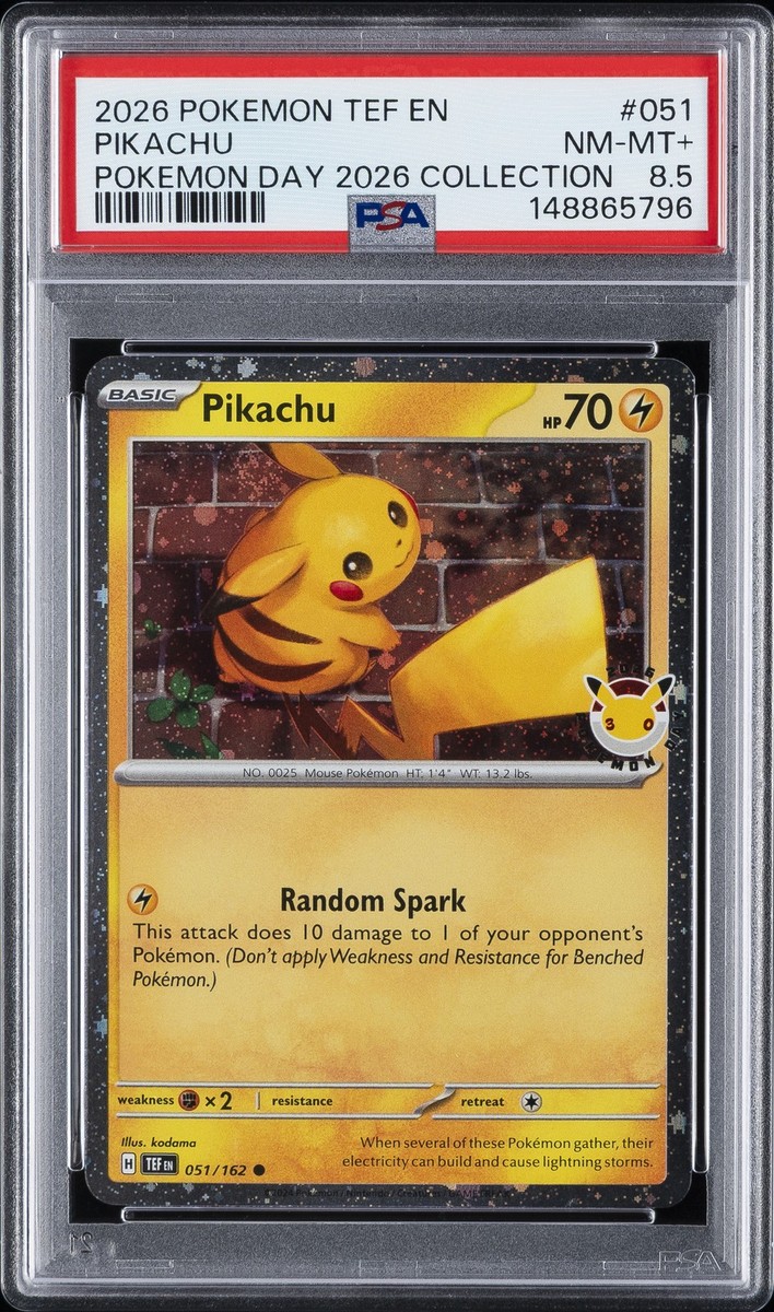 tef pokemon card list 2026 EN-TEMPORAL FORCES POKEMON DAY 2026 COLL #051 PIKACHU PSA 8.5 TEMPORAL FORCES Card Number 2024 Pokemon Tef En-temporal Forces