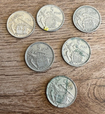 pièce de monnaie N655 Espagne 5 pesetas 1957