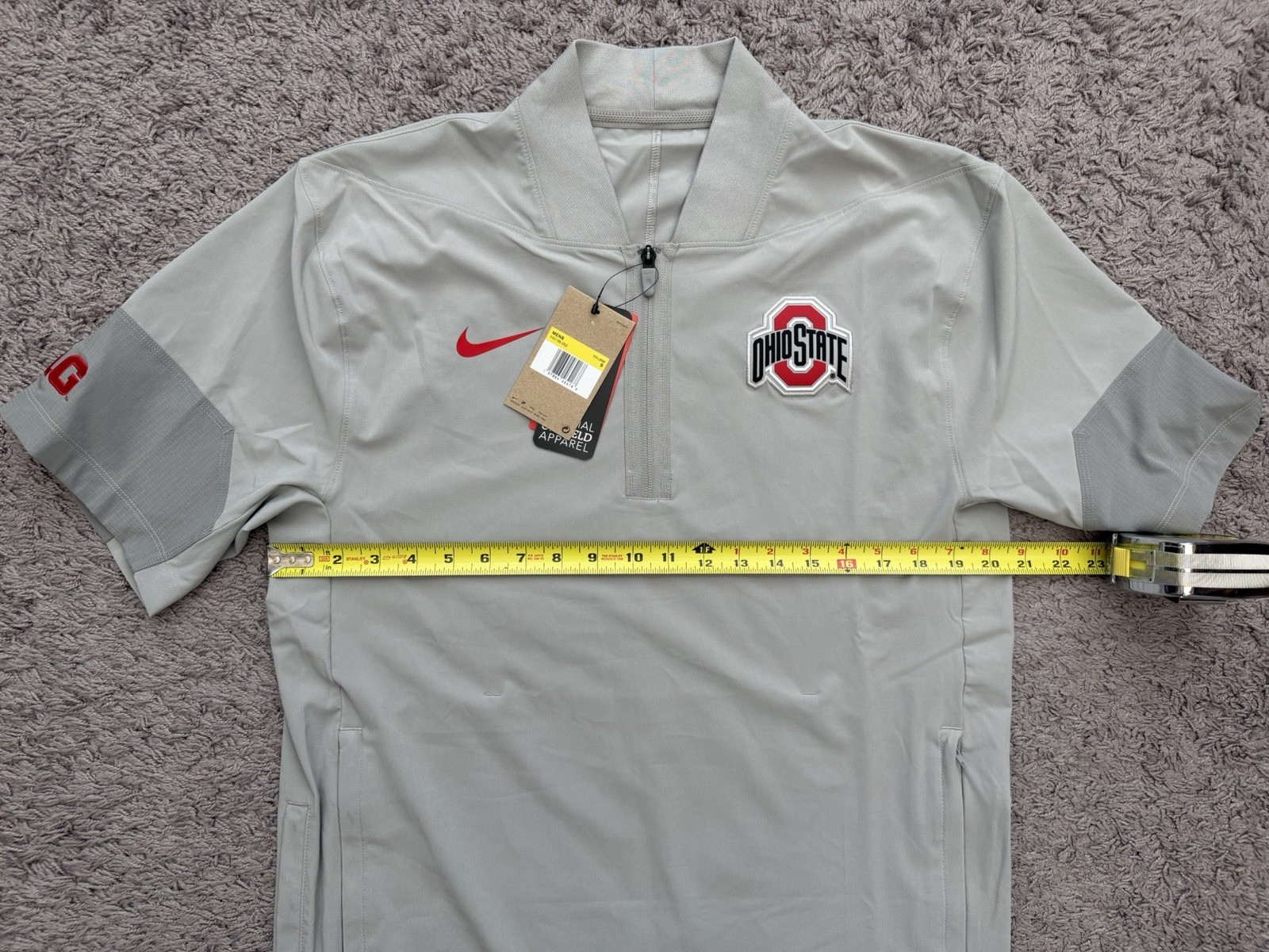 New Nike Ohio State OSU On Field Pullover 1/4 Zip Short Sleeve Vented Mens Small thumbnail 4