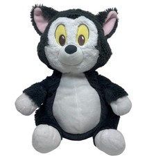 Disney Store Figaro Plush Cat Pinocchio Grey White Stuffed Animal 10" Nursery