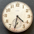 Antique 1927 Elgin Grade 345 Pocket Watch Movement Parts Dial Hands 12s 17j USA