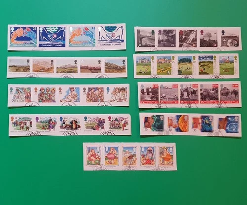 GB 1994 COMMEMORATIVE STAMPS YEAR PACK = 9 FINE USED SETS EX FDC ON PIECE #3653