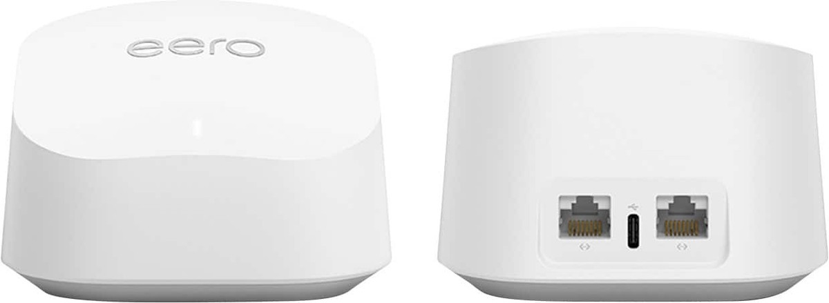 eero 6+ 無線LANルーター ホワイト Amazon eero 6+ dual-band mesh Wi-Fi 6 router, with built-in