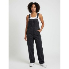 Vintage Jordache Denim Bib Overalls Women's L Dark Gray Black Y2K Carpentar