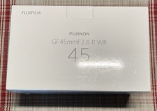 Fujifilm Fujinon GF 45mm f/2.8 R WR lens. Box. Lens Hood. Lens Caps.