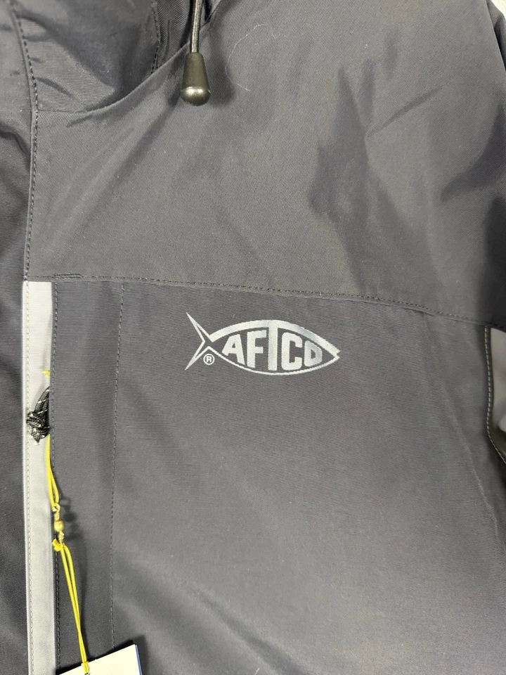 Chaqueta de lluvia de pesca AFTCO Hydronaut para hombre grande negra/pistola metal gris nueva con etiquetas Foto 4 de 4