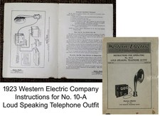 Vintage 1923 Western Electric 10-A Loud Speaking Phone Instructions