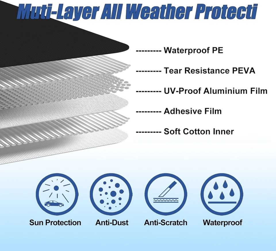 Fundas impermeables de coche para Chevy Camaro 2010-2023 (negro) personalizadas de alta resistencia Waterp Foto 3 de 4