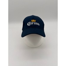 Corona Baseball Hat Embroidered Logo Navy Blue Adjustable Back Beer