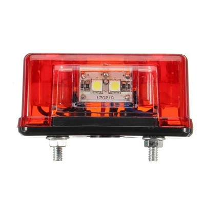 1x Heck Kennzeichen Nummernschild ROT Lampe 4-LED 12V-24V für LKW Anhänger KFZ