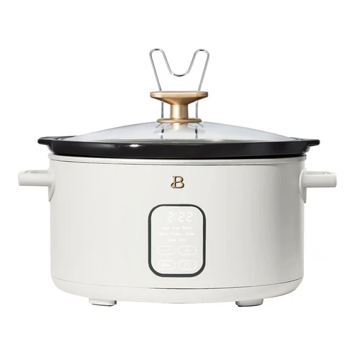 Beautiful 6 Qt Programmable Slow Cooker, White Icing by Drew Barrymore