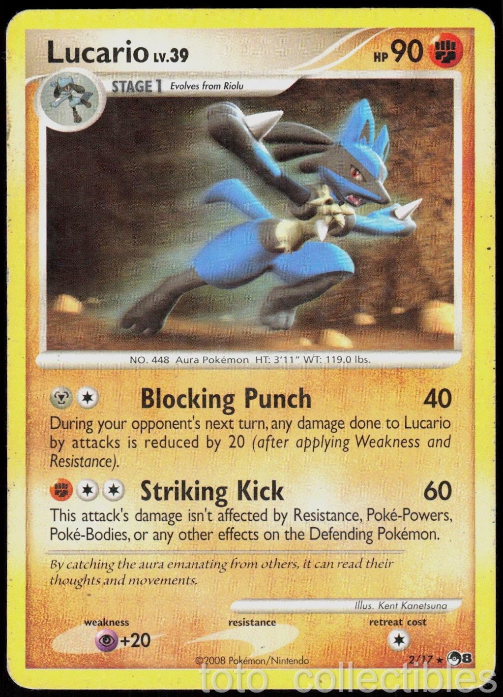 Lucario 2/17 Rare POP Series 8 Pokemon Heavily Played