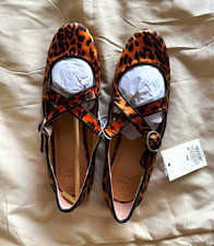 A New Day Women  s Leopard Animal Print Mary Jane Flats Faux Leather US 8.5