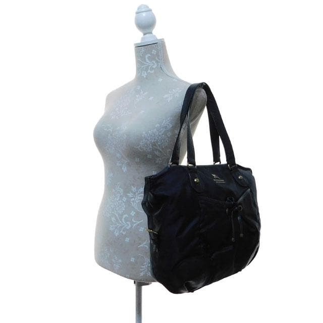 Burberry Blue Label Tote Bag Black Nylon Leather Shoulder Bag Japan Made New thumbnail 12