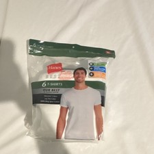 Hanes Best Men's Tagless Crew Neck T-Shirt 6-Pack White XL Short Sleeve