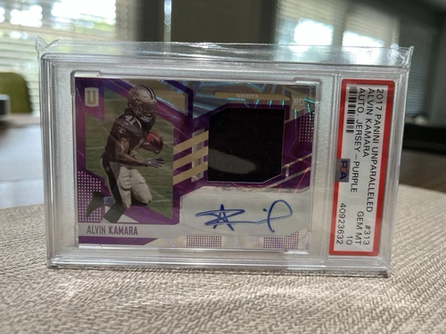 2017 Panini Unparalleled - Rookie Auto Alvin Kamara #313 - Purple 24/49 | PSA 10