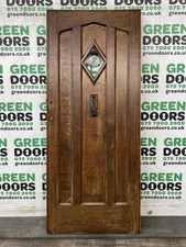 SOLID OAK HARDWOOD DOOR FRONT 1930S PORTHOLE TIMBER WOODEN 1930S ORIGINAL PERIOD