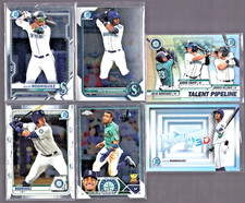 JULIO RODRIGUEZ LOT 6 BOWMAN CHROME, 3D TALENT PIPELINE & TOPPS CHROME MARINERS