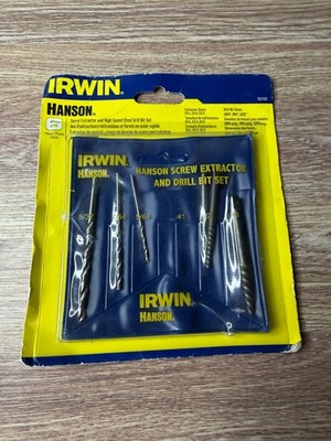IRWIN Hanson 53700 Screw Extractor & Drill Bit Set 5pc EX-1 EX-2 EX-3 New