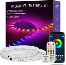 LED Strip Lights for Bedroom 100FT RGB IC Music Sync Color Changing with App
